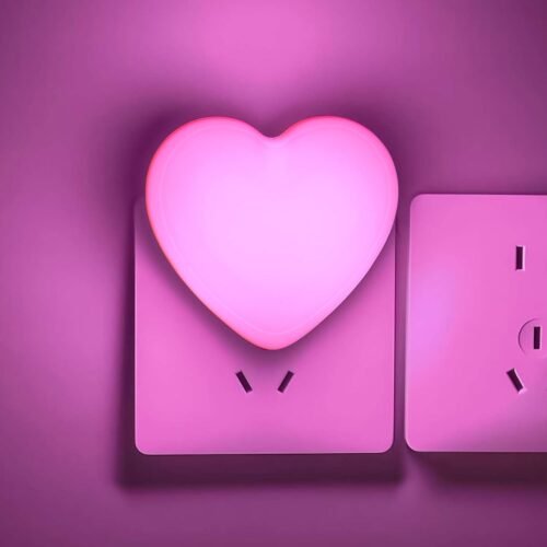Heart Shaped Plug In Night Light for Girls