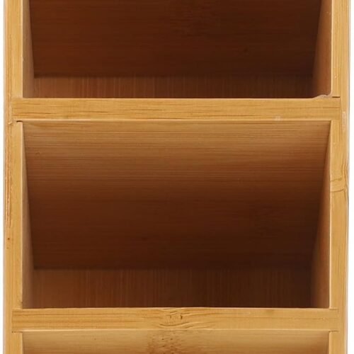 Lacquered Wooden Storage Box for Office Supplies