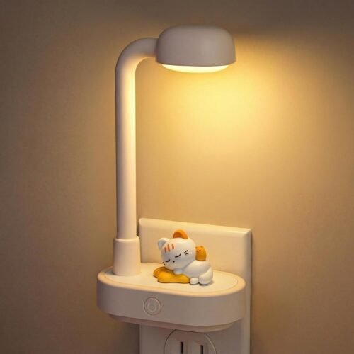 Cat Shaped Plug In Night Light with Adjustable Brightness