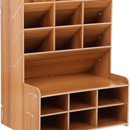 Large Wooden Storage Box with Cherry Wood Finish