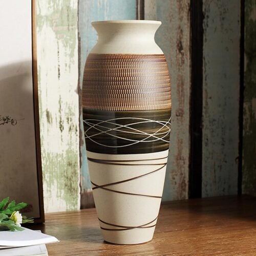 Moon Jar Style Glazed Ceramic Vase