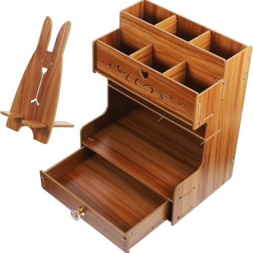 Large Capacity Wooden Storage Box with Multi Compartments