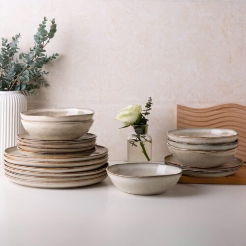 Reactive Glaze 18 Piece Dinnerware Set
