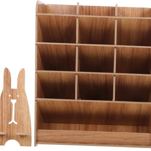 Wooden Storage Box with Multi Compartment Grid