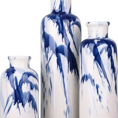 Glazed Ceramic Vase Set of 3 for Centerpiece
