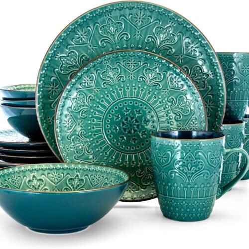 Mandala Stoneware Dinnerware Set for 4